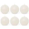 Spaas 6 candele rustiche non profumate a sfera, 80 mm, ± 24 ore, bianco