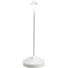 Zafferano, Pina, Lampada da Tavolo Ricaricabile e Senza Fili con Controllo Touch, Utilizzabile anche come Lampada da Esterni, Dimmer, 2200-3000 K, Altezza 29 cm, Colore Bianco Opaco