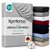Komfortec Lenzuolo con angoli elasticizzati in jersey, 200 x 200 cm, 100% cotone, Grigio