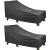 ULTCOVER Waterproof Patio Lounge Chair Cover Heavy Duty Outdoor Chaise Lounge Covers 2 Pack - 84L x 32W x 32H inch Black