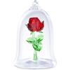 Swarovski Rosa Incantata de La Bella e La Bestia, Oggetto Decorativo in Cristalli Swarovski e Vetro, Rosso