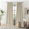 DUALIFE Tende oscuranti plissettate in betulla naturale, lunghezza 305 cm, lunghezza 3 m, 2 pannelli, linguetta posteriore con ganci, tende parasole per soffitto per sistema a binario, decorazione bohémien