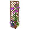 Relaxdays Fioriera con graticcio, HxLxP: 180x55x51 cm, marrone scuro