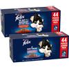Felix Le Ghiottonerie in Gelatina 88 x 85 g umido gatto - Mix: Varietà di carne + Selezione mista