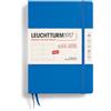 LEUCHTTURM1917 370723 - Agenda settimanale 2025, formato A5, copertina rigida, 18 mesi, a righe, Sky, inglese