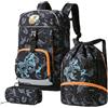 Amythe Set 3 Pezzi Zaino Ergonomico Ragazzo CP-CM2, Cintura Rimovibile | Sacchetto a Cordoncino, Cartella con Divisori, Clip Pettorale, Bande Riflettenti, Antipioggia, Bambino 6-12 Anni