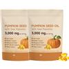 Generico Olio di semi di zucca e serenoa repens 3000 mg | Vegano, senza OGM | Olio vergine puro spremuto a freddo per capelli, prostata, pelle e come antiossidante per il benessere maschile.