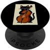 Teacher Lover Vintage Minimalist Humorou Divertente gatto che suona violoncello con frasi sarcastiche PopSockets PopGrip Adesivo