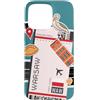 Traveler Souvenir Tickets Custodia per iPhone 15 Pro Max Biglietto aereo Varsavia Carta d'imbarco Aereo Polonia Amante dei viaggi