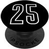 Leggende dello sport Tifoso della squadra sportiva numero 25 bianco nero PopSockets PopGrip Adesivo