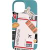 Traveler Souvenir Tickets Custodia per iPhone 15 Biglietto aereo Varsavia Carta d'imbarco Aereo Polonia Amante dei viaggi
