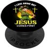 I Love Anime But Jesus Comes First - Des I Love Anime Ma Gesù viene prima - Christian Japanese Sword PopSockets PopGrip Adesivo
