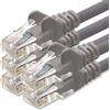 1aTTack.de 0,5m Cavo di Rete grigio - 5x - Cat.6 Ethernet Gigabit Lan RJ45 10 100 1000 Mbit s - Cavo Patch UTP compatibile con Cat.5 Cat.5e Cat.7 Cat.8 - grigio - 5x - 0,5m
