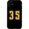 Uniform Yellow Number SUL RETRO E FRONTE Custodia per iPhone 11 Giallo Numero 35 Uniforme Numerata Squadra Sportivo