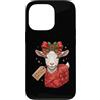 Merry Christmas Wrap Ribbon Bow Stars Xm Custodia per iPhone 13 Pro Carta da regalo a forma di bastoncino di zucchero, motivo: capra