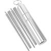 TIKODIDA Bacchette Inox Pieghevoli da Viaggio, 2 Paia in Acciaio 304 | Posate da Campeggio Pieghevoli, Compatte e Leggere, con Custodia, Colore Argento, per Attività Outdoor