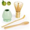LWMTT 4 Pezzi Matcha Kit Frusta Bambù 80 Bastoncini Chasen, Set 2 Cucchiai Chashaku, Portafrusta, Te Matcha Kit Regalo Compleanno Natale