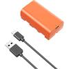 SmallRig 4971 NP-F550 Batteria ricaricabile USB-C per fotocamera, arancione "