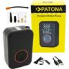 Patona Pompa ad aria elettrica 10,3 bar 150 PSI, compressore portatile a batteria, luce LED, luce SOS, powerbank "