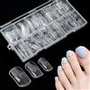 Kiiwah 150 Pezzi Dual Form Kit Pedi, Nail Form Riutilizzabile per Polygel Acrygel Lunghe Quadrate Unghie Finte Pedi Tip per Estensione Ricostruzione, 15 Dimensioni (Trasparente)