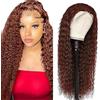 Evaxilc 30 Inch Deep Wave Glueless Wig capelli umani Real Human Hair Parrucca vera 5x5 Lace Front Human Hair Wig Reddish Brown 150% Density Pre Plucked Natural Hairline Parrucca donna vera