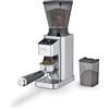 CASO BaristaChef Inox - Macinacaffè elettrico, meccanismo conico in acciaio inox durevole, con supporto a setaccio, 48 livelli di macinazione precisi, aroma, 450 giri/min