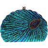 Healeved Pochette da Festa Donna, Borsa a Tracolla Perline Verdi | Poliestere Decorazioni Scintillanti, per Compleanno e Cena, per Amiche e Donne