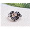 Anello Handmade In Argento Sterling 925 Cuore Topazio Fumè 6mm A-40