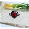 Anello Fatto A Mano In Argento 925 Con Pietra Preziosa Granato Cuore A-61