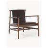 Westwing Collection Sedia con braccioli in legno di frassino e seduta in pelle Hayo -
