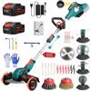 Traumheim Tagliaerba a Batteria 21V, Compatibile con Batterie Makita, Decespugliatore con Spazzola per Erbacce, 2 Batterie da 4.0Ah Incluse, Motore senza Spazzole da 900W per Prato, Giardino, Cortile (Rosso)