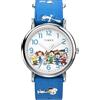 Timex Peanuts TW2W19400 - Orologio da donna da 38 mm, cinturino in tessuto blu con quadrante bianco e cassa argentata
