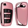 kwmobile Custodia Compatibile con Audi con 3 tasti pieghevole - Cover Chiavi Auto Protezione Copri Telecomando - Copertina Chiave - Copertura Gommata Silicone TPU