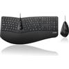 Perixx PERIDUO-505 Combo tastiera e mouse ergonomici, con layout di tasti diviso, poggiapolsi regolabile, QWERTY spagnolo