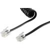 1aTTack.de 3x 2m - Cavo telefonico RJ10 (chiamato anche RJ9, RJ22) spina cornetta spirale telefonica RJ10 telefono fisso cornetta nero