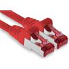 1aTTack.de - 1x cavo patch CAT6 da 10 m S/FTP schermatura PIMF CAT.6 RJ45 cavo di rete cavo Ethernet DSL router LAN switch modem pannello patch - rosso - 1 pezzo