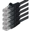 1aTTack.de 89676 5x 0,5m Black Cavo di rete Cat6 Cat 6 Ethernet LAN 1000 Mbit/s RJ45