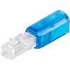 1aTTack.de 1x - Districatore Twist-Stop per cavi telefonici, design sottile, districante per cavi blu-trasparente