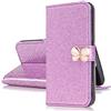 xifanzi Samsung Galxy J7 2017 3D Bling Bling Glitter Brillantini Brillante Porpora Custodia Morbido Case Libro Leather Magnetico Flip Protettiva ID Slot Scheda Cover per Samsung Galaxy J730