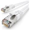 1aTTack.de 1x Cavo Ethernet LAN CAT7 piatto 0,5m U/FTP 10 Gbit/s RJ45 Cat6a bianco