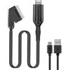 SZJUNXIAO Scart a HDMI Convertitore, Convertitore SCART a HDMI Cavo Scart a HDMI 1080P@60HZ Convertitore da SCART a HDMI Adattatore Video Scaler per HD TV DVD Xbox PS3 BLU-Ray