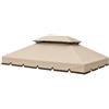 Bakaji Telo di Copertura per Gazebo 3x3 Mt colore Beige con Ribalta con Tetto Camino Antivento Telo Impermeabile Antipioggia Doppio Strato Poliestere e PVC rinforzato in PU, Telo Top