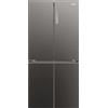 HAIER Frigorifero americano HAIER HCR3818ENMD, Sistema Multi Flow: Sì; raffreddamento frigorifero: No Frost; congelatore: Frost, Capacità netta totale 467 l, Rumorosità: 35 dB(A), Dimensioni: L 83,3 cm A 181,5 P 65 cm, Inox Dark, Classe E