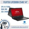 Fujitsu Notebook 14" FUJITSU LifeBook E548 Cpu i5-7200u Ram 8Gb SSD 240gb Win11Pro