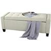BAKAJI Cassapanca Pouf Contenitore Poggiapiedi per Camera da Letto Panca Sgabello con Struttura in Legno Rivestimento in Eco Pelle Seduta Apribile Imbottita Dimensioni: 110 x 40 x 40 cm (Avorio)