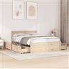 vidaXL Giroletto con Cassetti 140x190 cm in Legno Massello di Pino, giroletto con cassetti, arredo camera da letto, letto contenitore