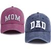 Fxbwhtey Cappelli per papà e mamma per uomini e donne, ricamati 3D regolabili in cotone lavato, per festa del papà, festa della mamma, compleanno, cappellini da baseball