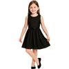 A2Z 4 Kids Ragazze Semplice Vestito A Ruota Festa Moda Estiva Vestiti Girocollo Senza Maniche Svasato Leggero Vestito con Cintura Gratuita età 5-13 Anni