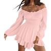 Eauptffy Vestito Da Pirata Ragazza, Vestito Da Donna Halloween Costume Spalle Scoperte Volant Per Il Tempo Libero Swing Orlo Minigonne Lunghezza Al Ginocchio Tuta Da Pirata Carnevale