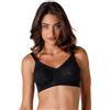 Lovable Reggiseno Senza Ferretto in Pizzo | Alto Sostegno | Lunette Interne e Spalline Larghe | Classici Antonella 7490 Donna, Nero, 44 / 8D